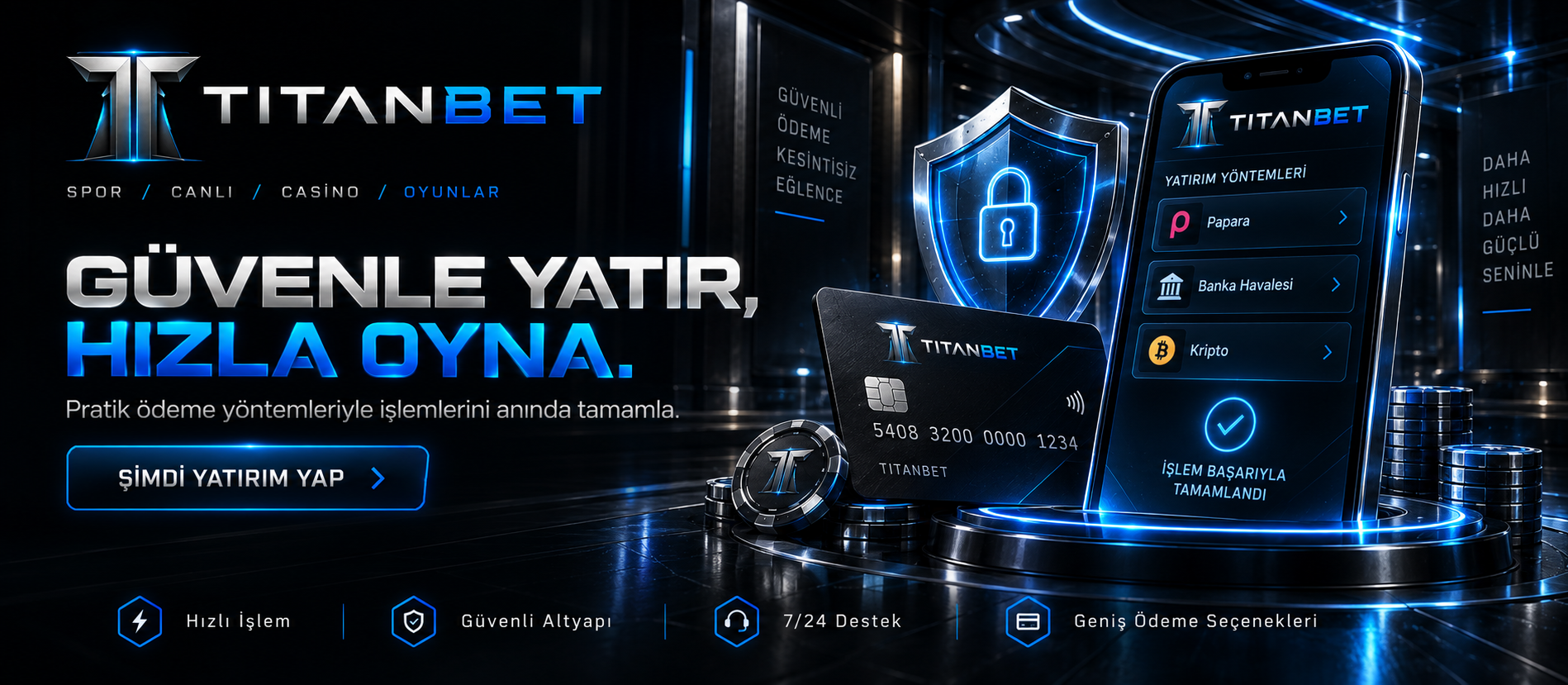 TITANBET hızlı ve güvenli ödeme